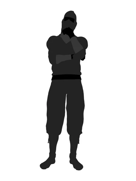 Αρσενικό ninja εικονογράφηση σιλουέτα — Φωτογραφία Αρχείου