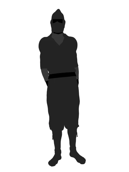 Silueta de ilustración Ninja masculina — Foto de Stock