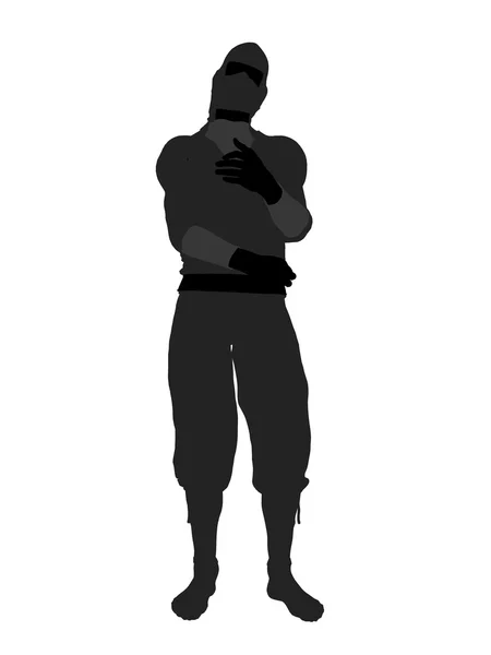 Mužské ninja ilustrace silhouette — Stock fotografie
