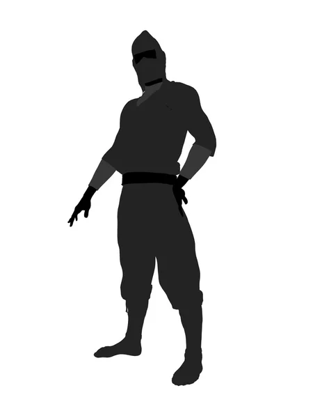 Männliche Ninja Illustration Silhouette — Stockfoto