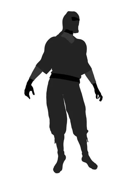 Male Ninja Illustration Silhouette — Stock Photo, Image