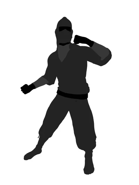 Männliche Ninja Illustration Silhouette — Stockfoto