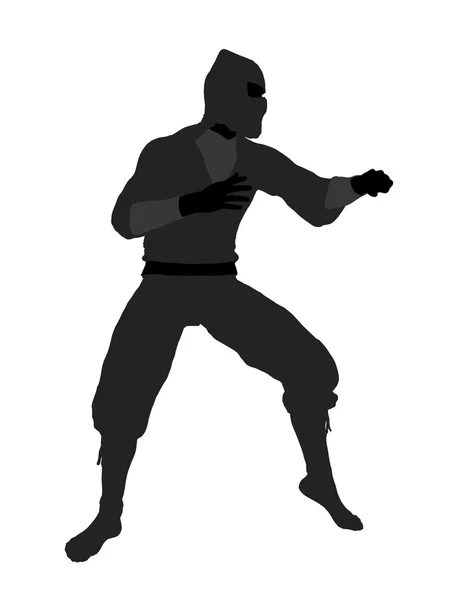 Mannelijke ninja illustratie silhouet — Stockfoto