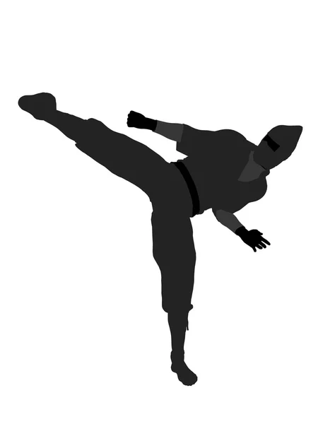 Мужской силуэт иллюстрации ниндзя — стоковое фото