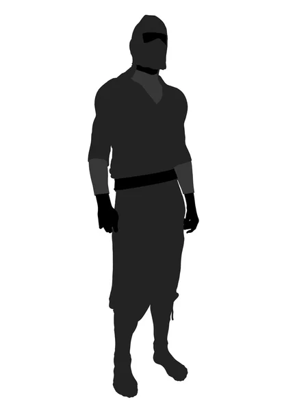 Αρσενικό ninja εικονογράφηση σιλουέτα — Φωτογραφία Αρχείου