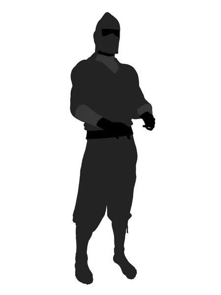 Silueta de ilustración Ninja masculina — Foto de Stock