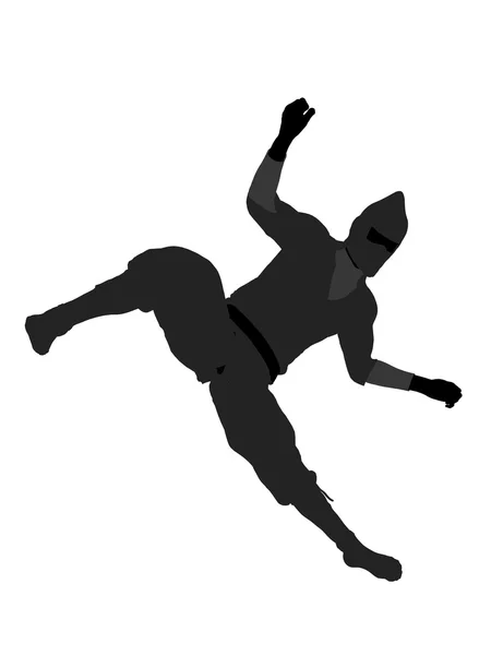 Mannelijke ninja illustratie silhouet — Stockfoto