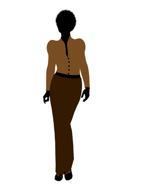 Africká americká ženská úřadu ilustrace silh — Stock fotografie