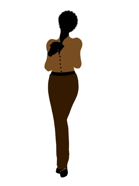 Oficina femenina afroamericana Ilustración Silh —  Fotos de Stock