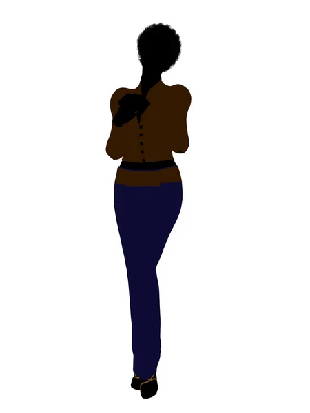 Αφρικανική αμερικανική γυναίκα γραφείο εικονογράφηση silh — Φωτογραφία Αρχείου