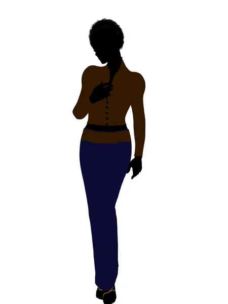 Afrikanisch amerikanisch weiblich büro illustration silh — Stockfoto