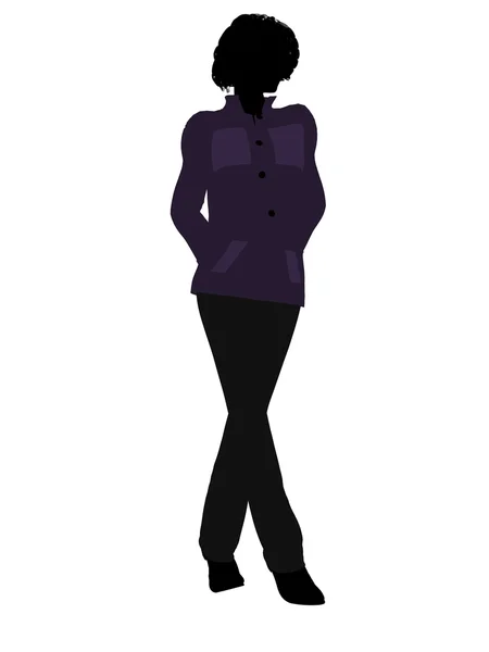 Casual Frau Illustration Silhouette — Stockfoto