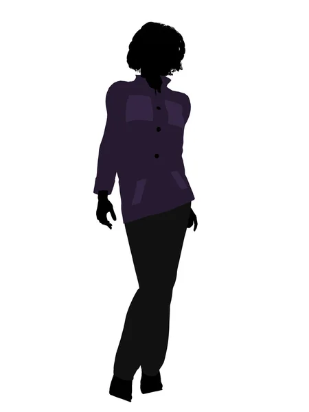 Příležitostné žena ilustrace silhouette — Stock fotografie