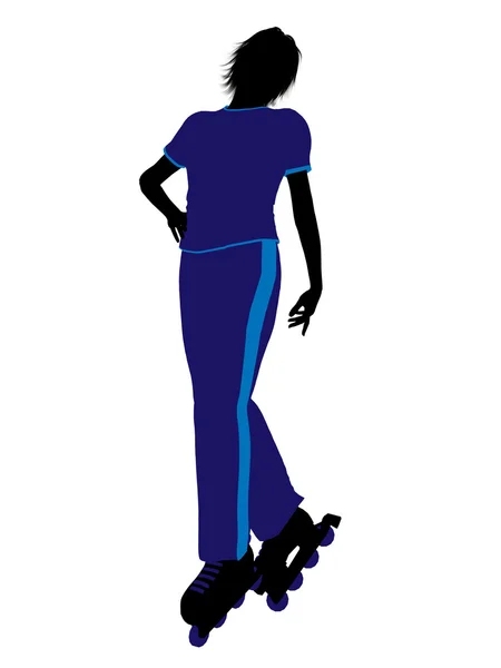 Female Roller Skater Silhouette — Stock Photo, Image