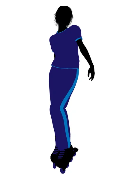 stock image Female Roller Skater Silhouette