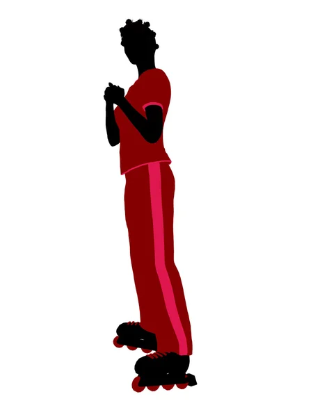 African american kobiet figurowa rolki sylwetka — Zdjęcie stockowe