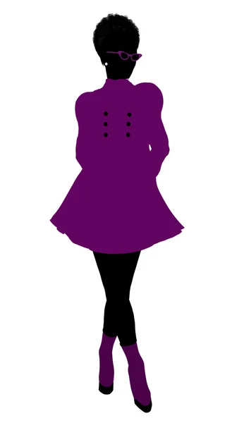 African American Shop Girl Silhouette — Stock Photo, Image