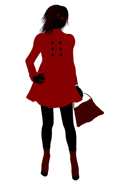 School Girl Silhouette — Stock Photo, Image