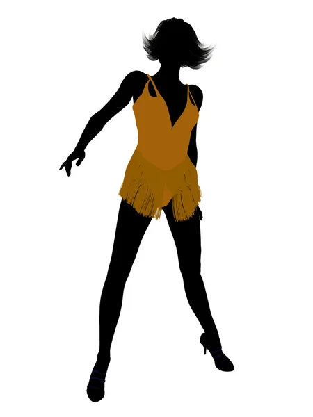 Vrouwelijke showgirl silhouet — Stockfoto
