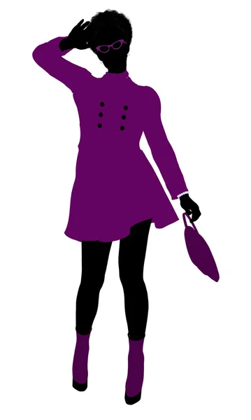 African American Shop Girl Silhouette — Stock Photo, Image