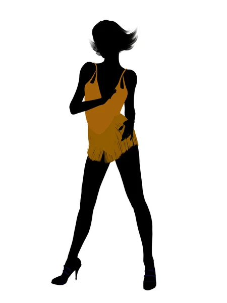 Weibliche Showgirl-Silhouette — Stockfoto
