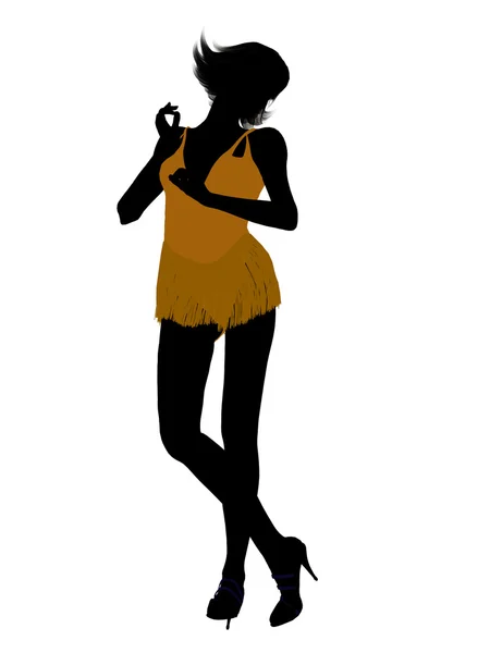 Vrouwelijke showgirl silhouet — Stockfoto