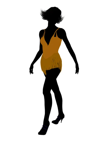 Female Showgirl Silhouette — Stock Photo, Image
