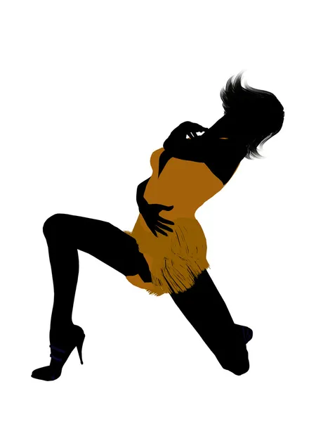 Kadın showgirl siluet — Stok fotoğraf