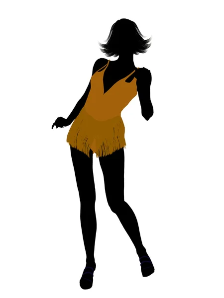 Femmina showgirl silhouette — Foto Stock
