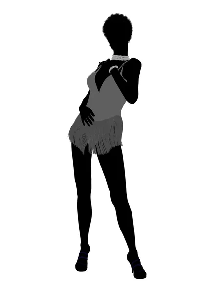 Africano American Showgirl silhueta — Fotografia de Stock