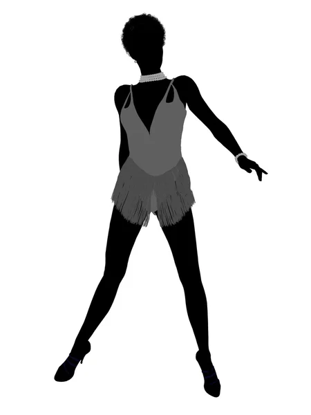 非洲裔美国歌舞女郎剪影 — 图库照片