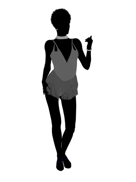 Afro-Amerikaanse showgirl silhouet — Stockfoto
