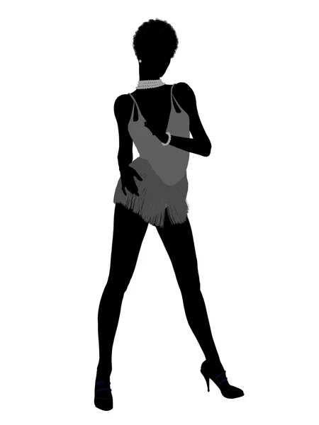 Afrikanska amerikanska showgirl siluett — Stockfoto