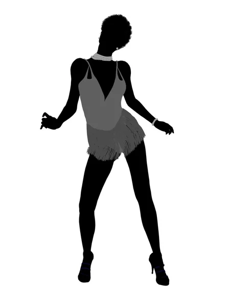 Afroamericano showgirl silhouette — Foto Stock