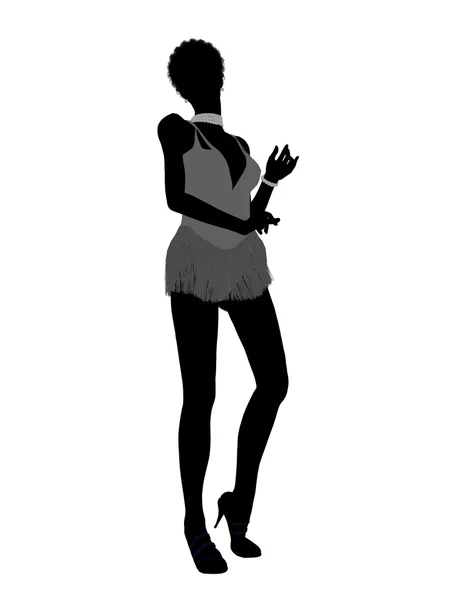 Afro-Amerikan showgirl siluet — Stok fotoğraf