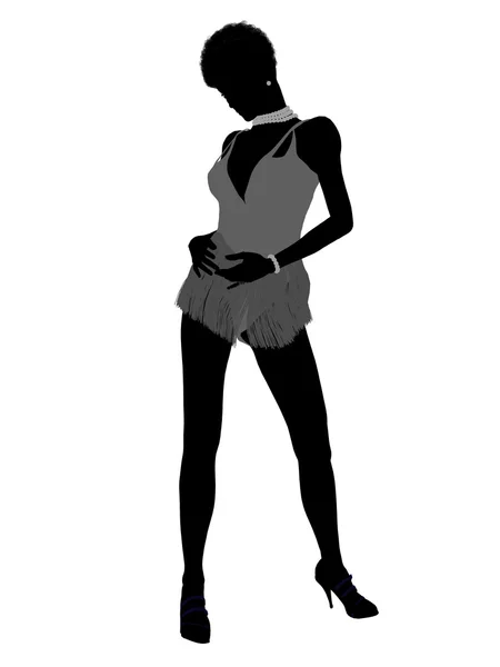 African American Showgirl Silhouette — Stock Photo, Image