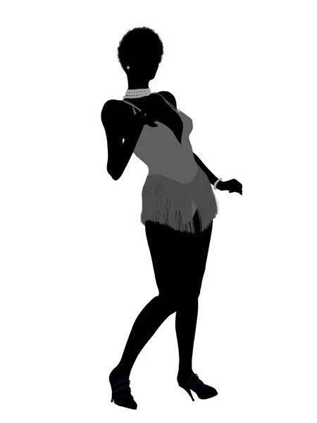 非洲裔美国歌舞女郎剪影 — 图库照片