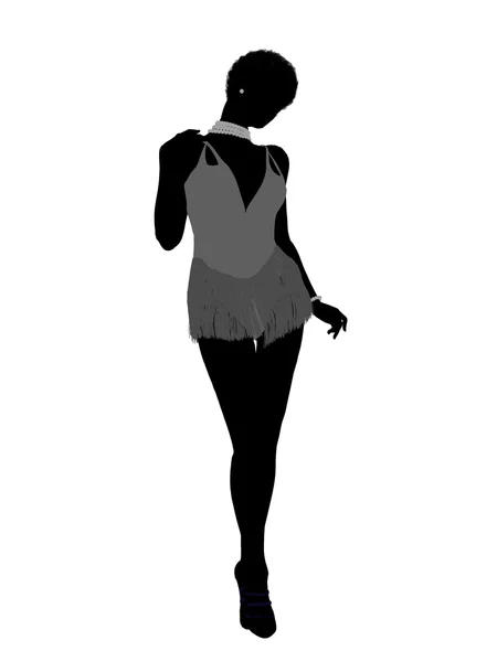 African American Showgirl Silhouette — Stock Photo, Image
