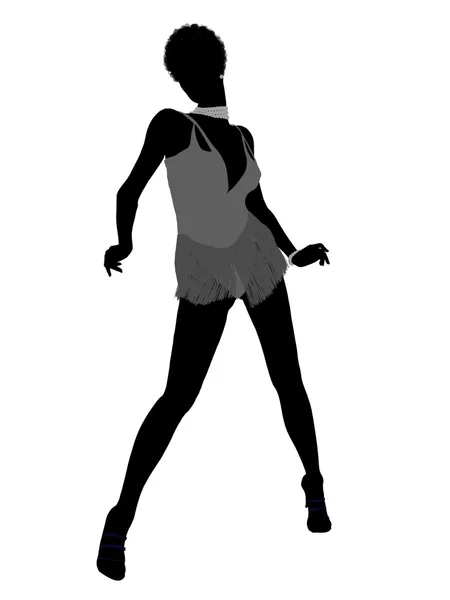 Africano American Showgirl silhueta — Fotografia de Stock