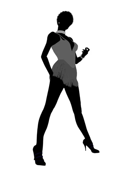 Afrikanisch-amerikanische Showgirl-Silhouette — Stockfoto