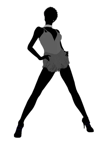 Afrikanska amerikanska showgirl siluett — Stockfoto