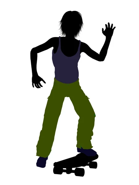 Male Skateboarder Silhouette — Stock Photo, Image