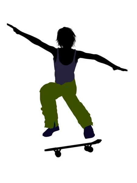 Mężczyzna Skater sylwetka — Zdjęcie stockowe