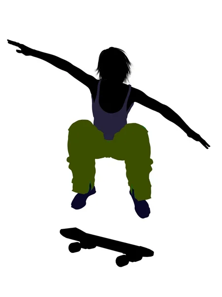 男性のスケートボーダー シルエット — ストック写真