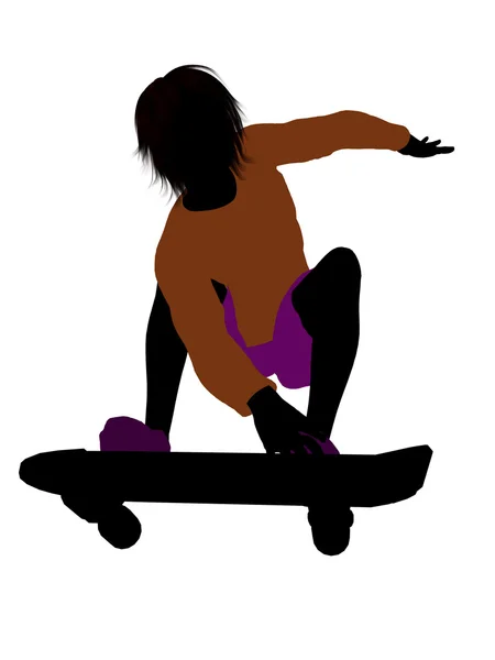 Male Skateboarder Silhouette — Stock Photo, Image