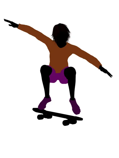 Masculino Skateboarder Silhouette — Fotografia de Stock