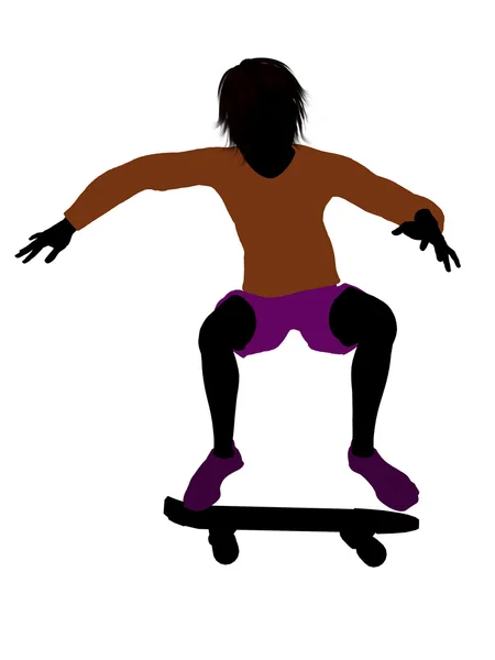 男性のスケートボーダー シルエット — ストック写真