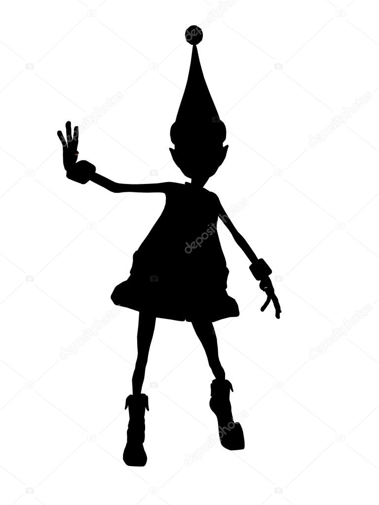 Download Christmas Elf Silhouette Illustration — Stock Photo © kathygold #2660340