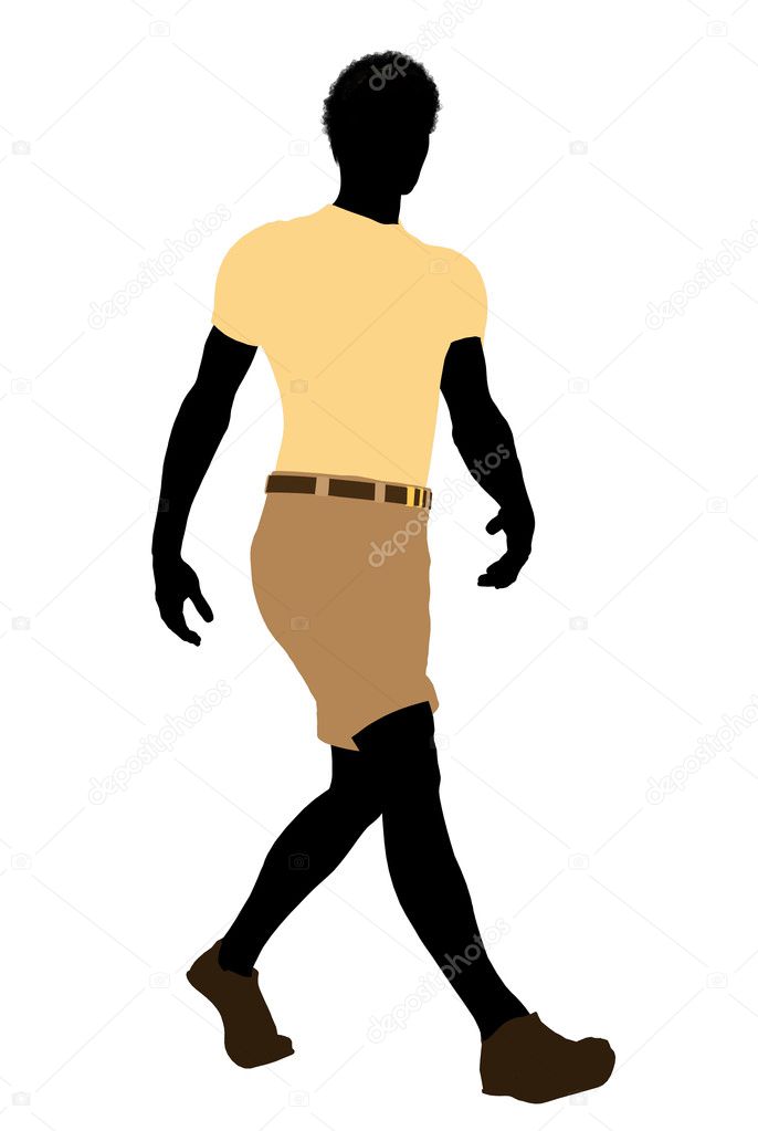 Casual Dress African American Illustration Silh Stock - 