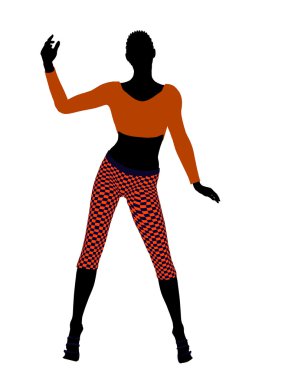 Afro-Amerikan casual kadın resim silho